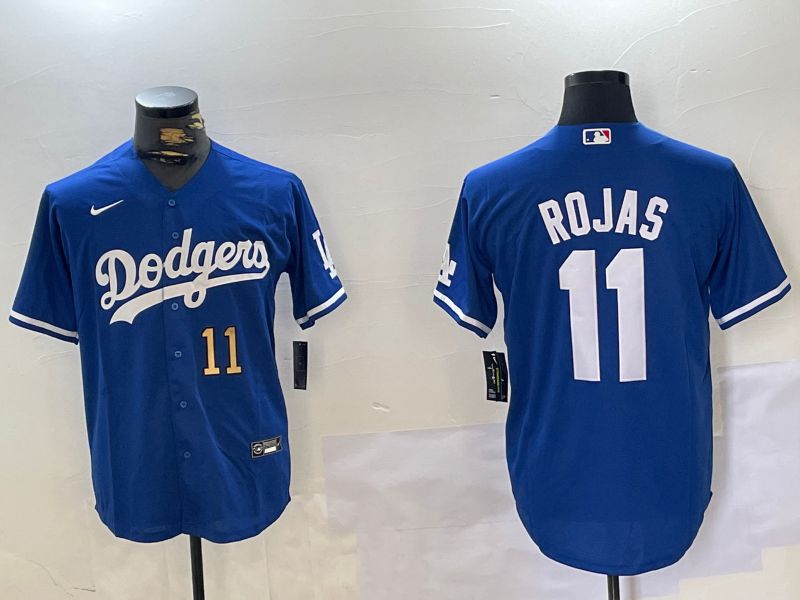 Men Los Angeles Dodgers #11 Rojas Blue Game 2024 Nike MLB Jersey style 4